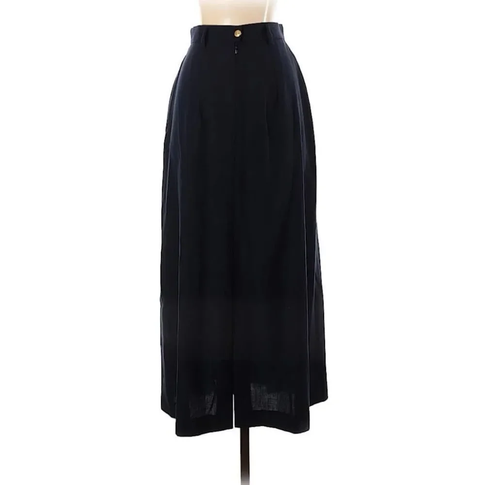Mondi Fashion Vintage Classic Navy Pleated Maxi Skirt NWOT Size 36 Careerwear